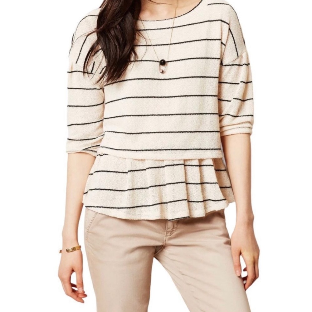 Anthropologie Postmark Peplum Sweater Size S